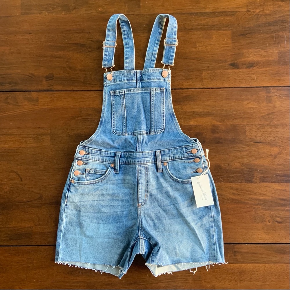 Stretch Denim High-Rise Shortalls